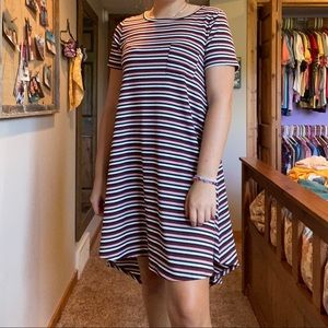 Striped high low dress